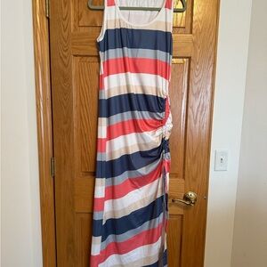 Striped Sleeveless Maxi Dress